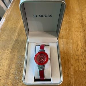 Rumours watch. Red with bracelet band.